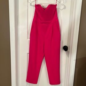 Express Pink Cropped Jumpsuit